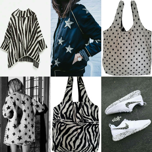 Zebra stars inspiration Bag